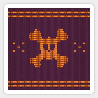 knitted skull with bones Sticker